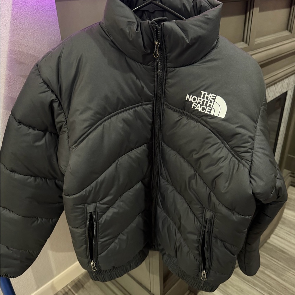 The North Face Black Puffer Jacket with White Logo